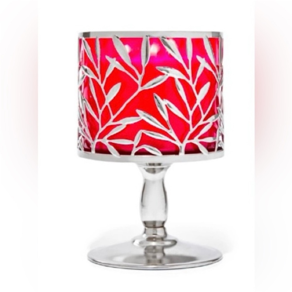 NWT BBW Vine Leaf Pedestal 3-Wick Candle Holder bath and body works
